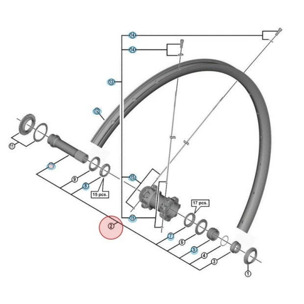 Axe Complet De Roue Avant Shimano Deore HB-M8010
