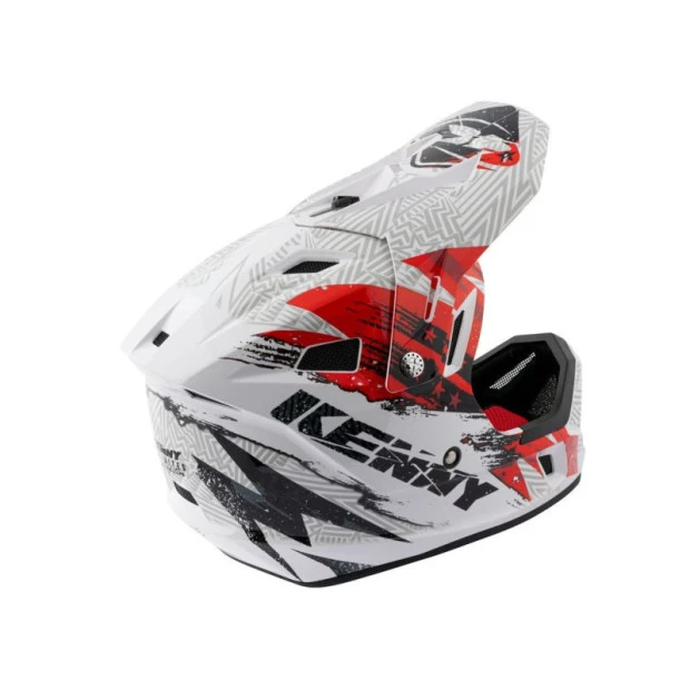 Casque Intégral Kenny Decade Graphic Trash Blanc/Rouge – Image 2